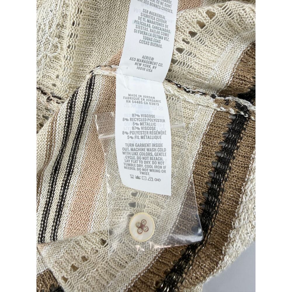 NWT AERIE Shimmer Duster Sweater Size Medium Cake Batter - Picture 4 of 5